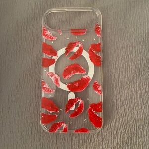 Apple Clear Case with Red Lip Design